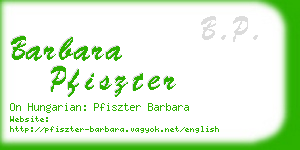 barbara pfiszter business card